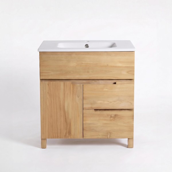 Badkamermeubel in massief teakhout 80 cm, matte afwerking - Olwen