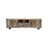 TV-meubel in donker, ruw oud hout 160 cm - Antique