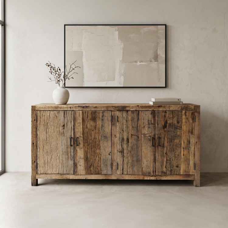 Dressoir in massief, ruw oud hout - Antique