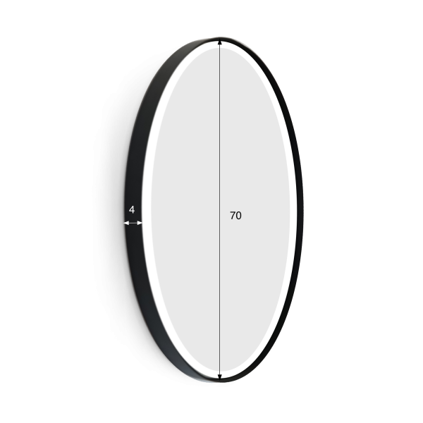 Ronde spiegel van 70 cm met ijzeren frame
