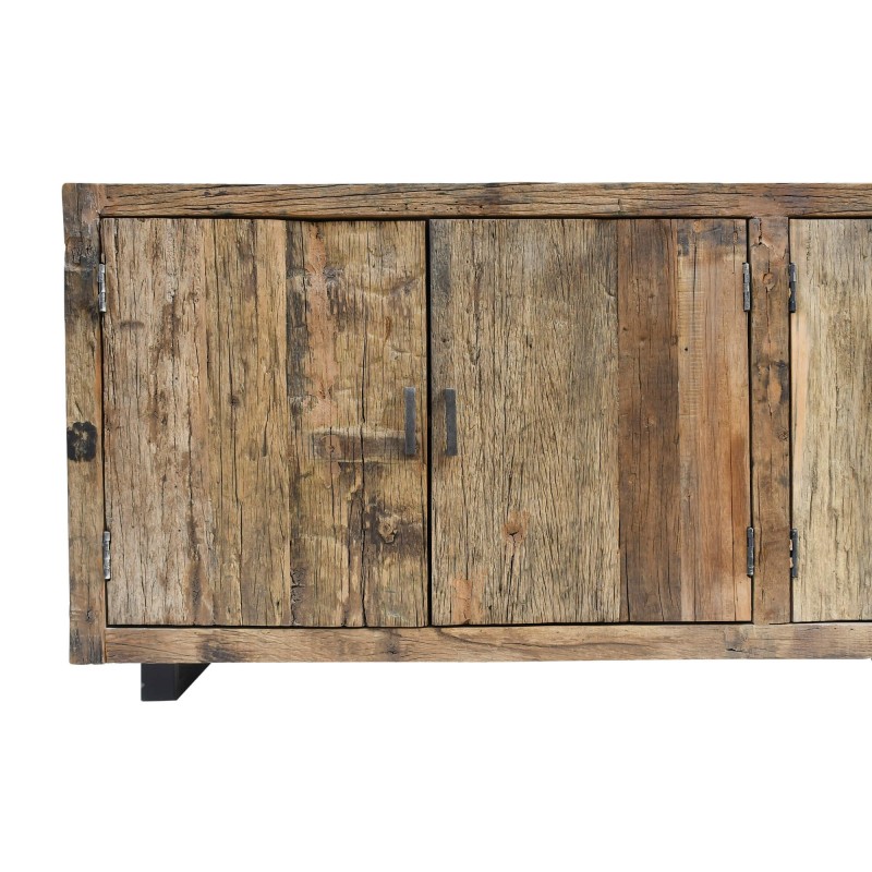 Dressoir in massief, ruw oud hout 200 cm - Antique