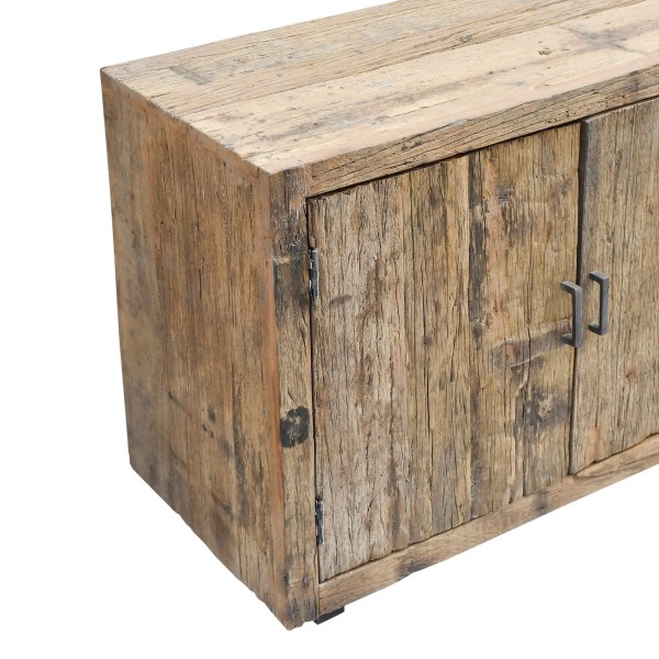 Dressoir in massief, ruw oud hout 200 cm - Antique