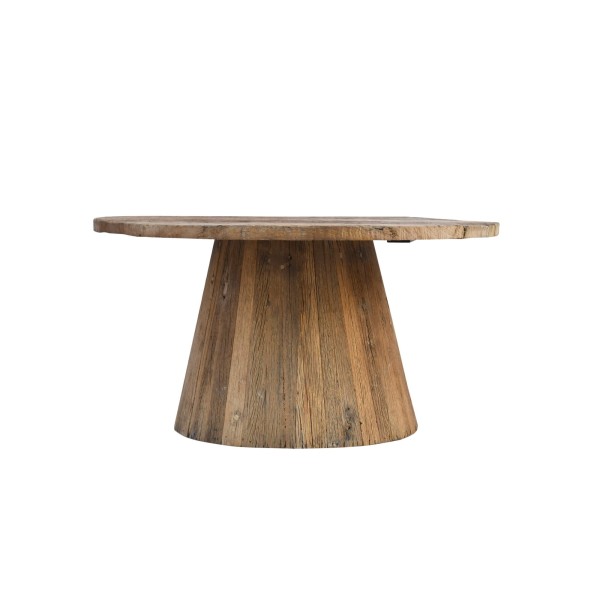 Ronde salontafel in massief, ruw oud hout - Rustique