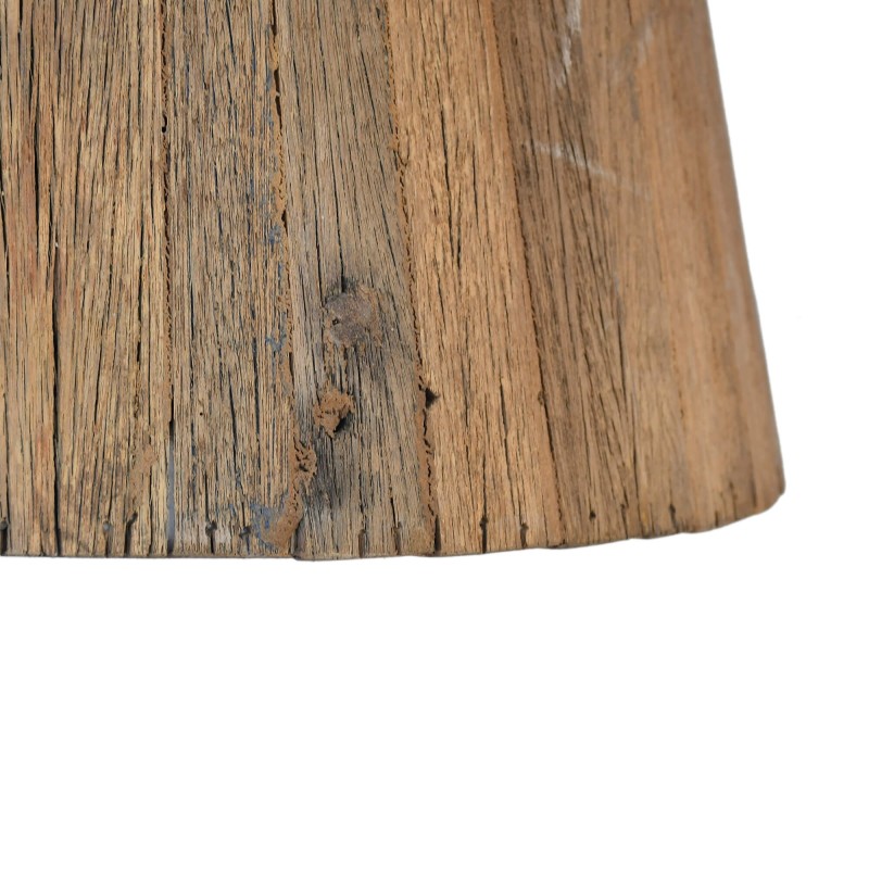 Ronde salontafel in massief, ruw oud hout - Rustique
