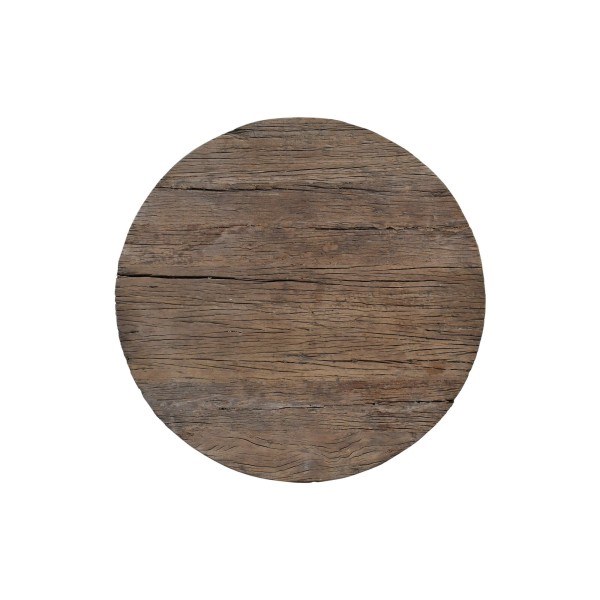 Ronde salontafel in massief, ruw oud hout - Rustique