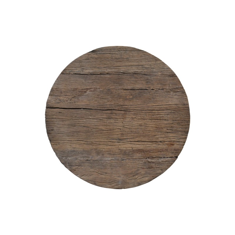 Ronde salontafel in massief, ruw oud hout - Rustique