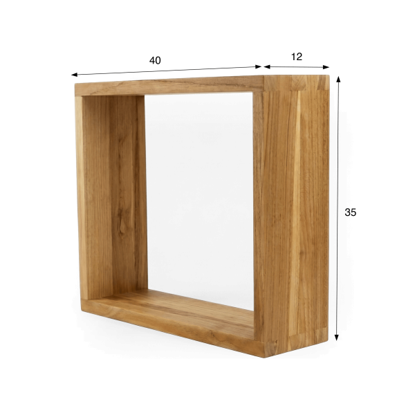 Teakhouten wandplank 40 x 35 cm