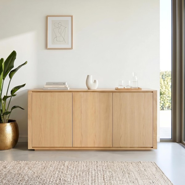 Dressoir in eikenhout met 3 deuren – 160 cm – Yseult