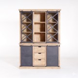 Buffetkast in massief hout in industriële stijl 140 cm - Detroit