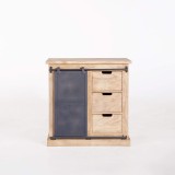 Wastafelmeubel in massief hout en metaal 80 cm - Detroit