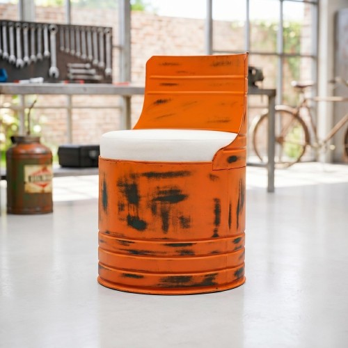 Industriële olievat fauteuil oranje