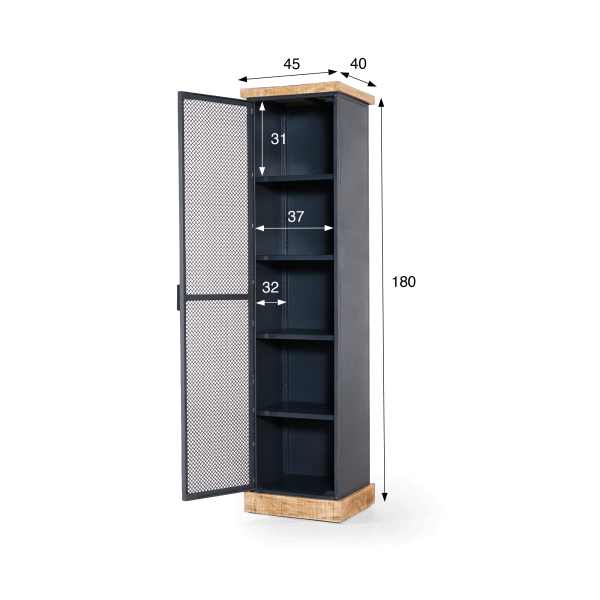 Industriële kast in hout en metaal - Cambridge