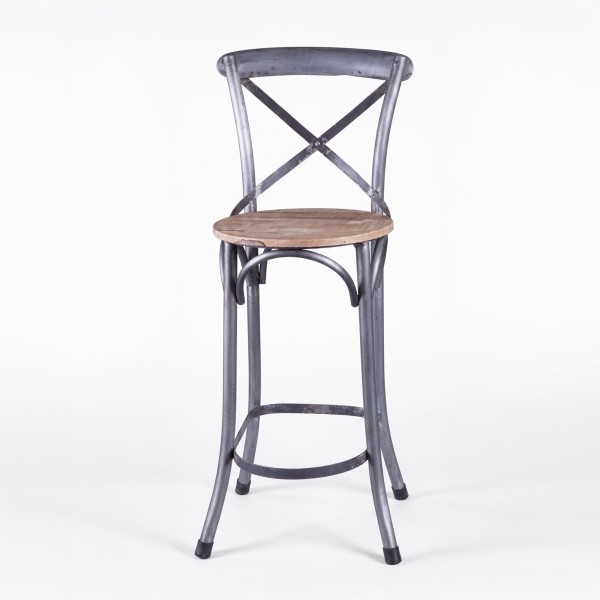 Bistro hoge stoel hout en metaal