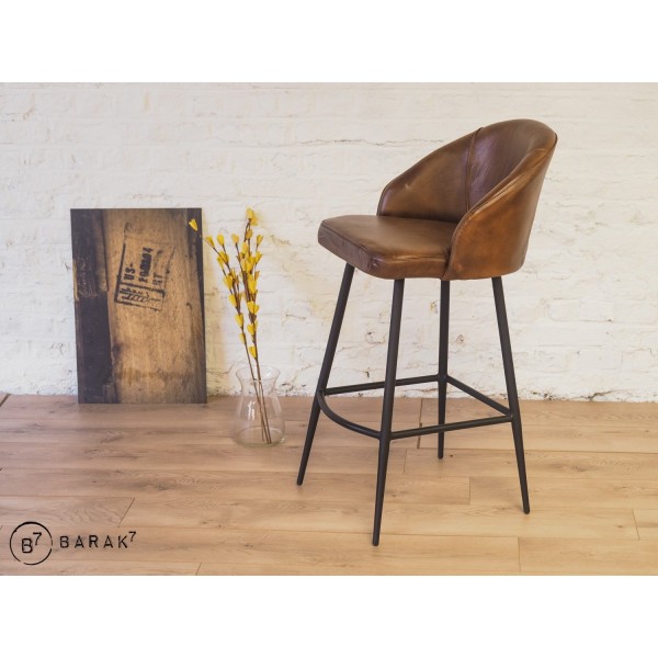 Chaise de bar en cuir Ritz