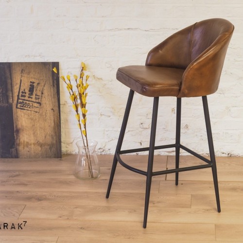 Chaise de bar en cuir Ritz