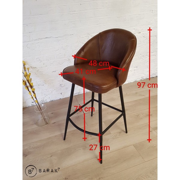 Chaise de bar en cuir Ritz