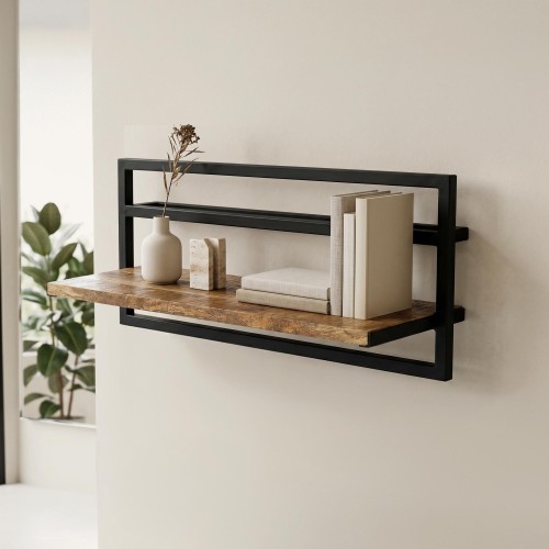Houten en metalen rek 70 x 30 - Selfsh