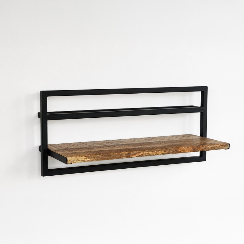 Houten en metalen rek 70 x 30 - Selfsh