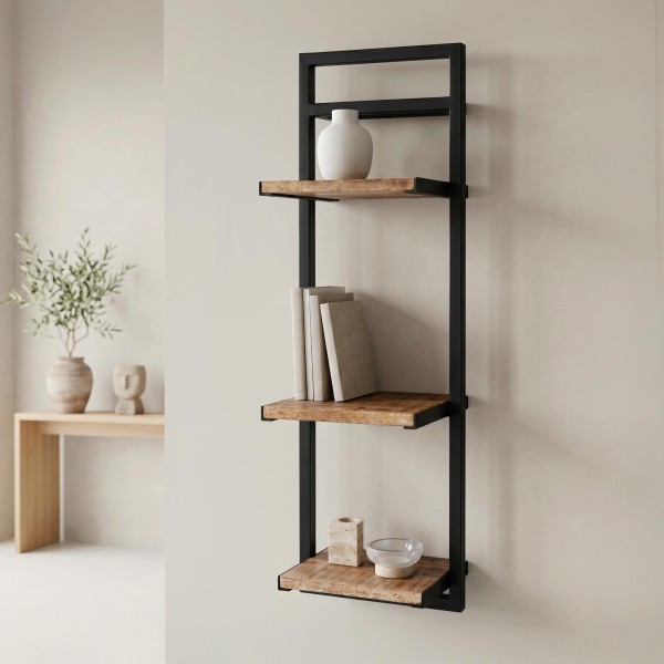 Houten en metalen rek 30 x 95 - Selfsh