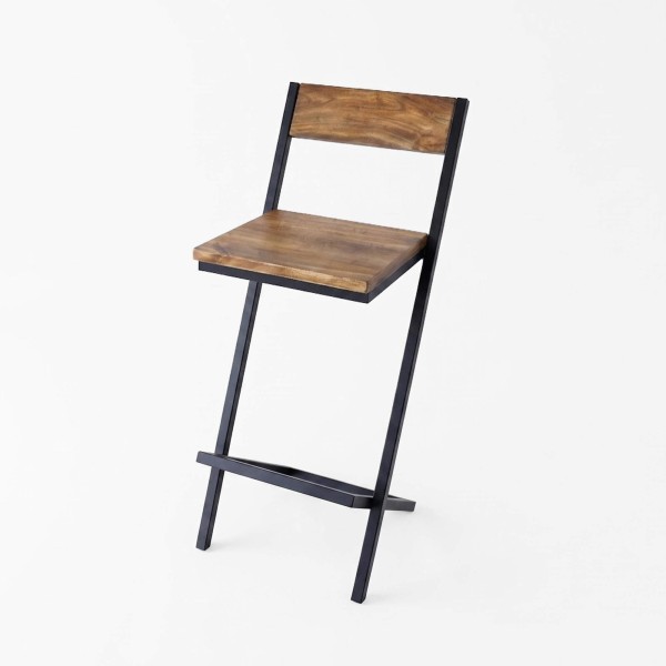 Houten en metalen barstoel - Linea