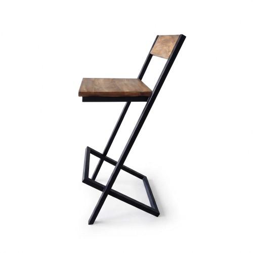 Houten en metalen barstoel - Linea