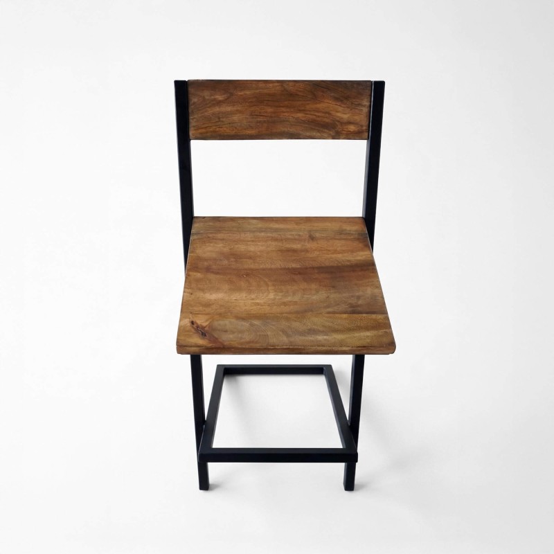 Houten en metalen barstoel - Linea