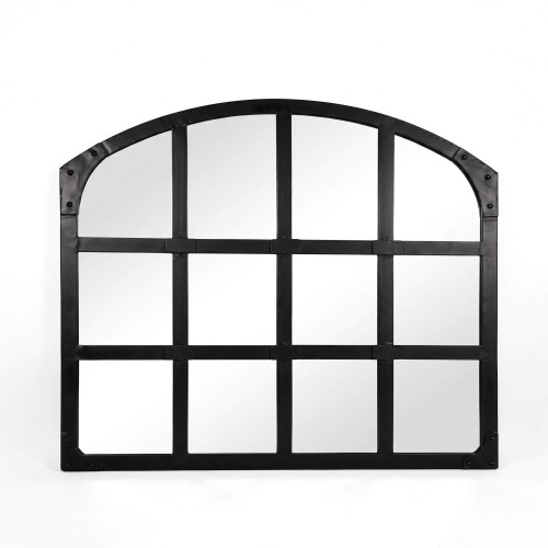 Industriële spiegel design zwart 120 x 100 cm