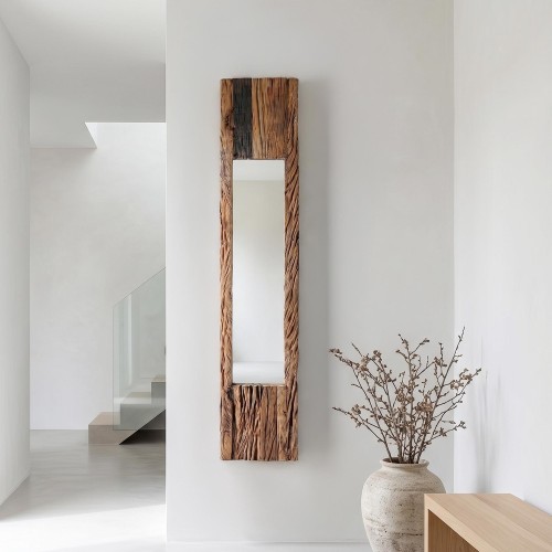 Rechthoekige spiegel van ruw hout 25 x 150 cm - Tree