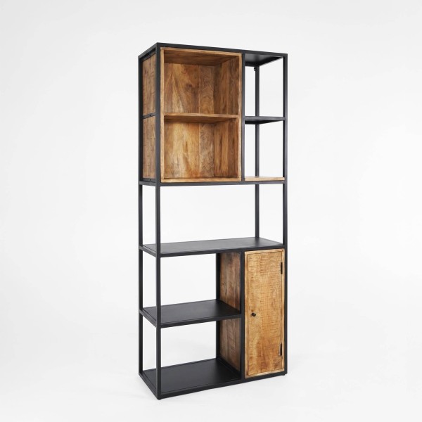 Metalen en houten boekenkast - Diane