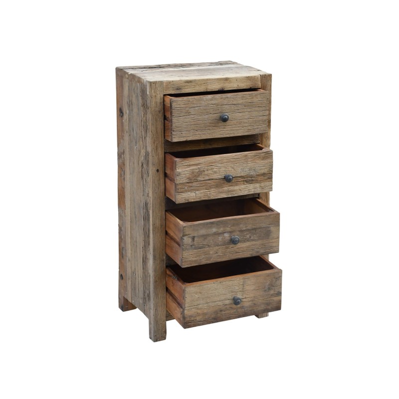Ladekast in donker, ruw oud hout - Antique