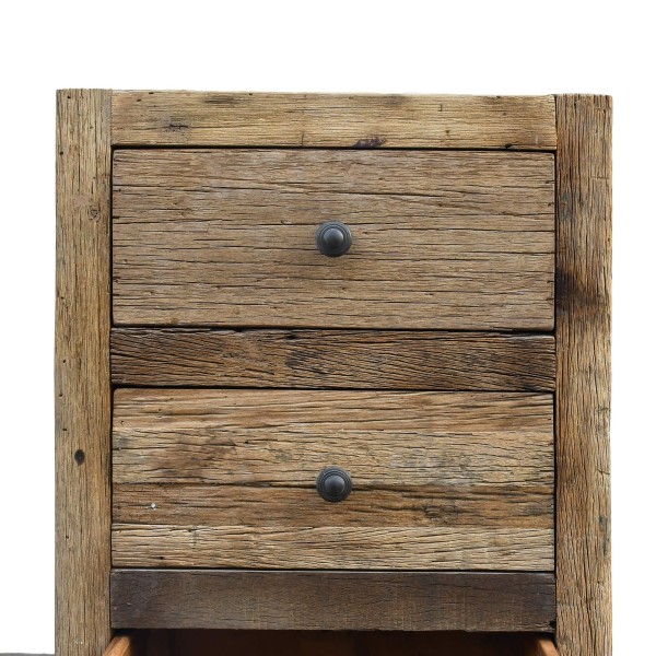 Ladekast in donker, ruw oud hout - Antique