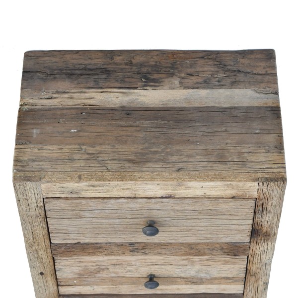 Ladekast in donker, ruw oud hout - Antique
