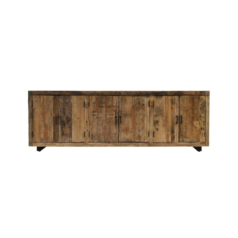 Dressoir in donker, ruw oud hout 220 cm - Antique