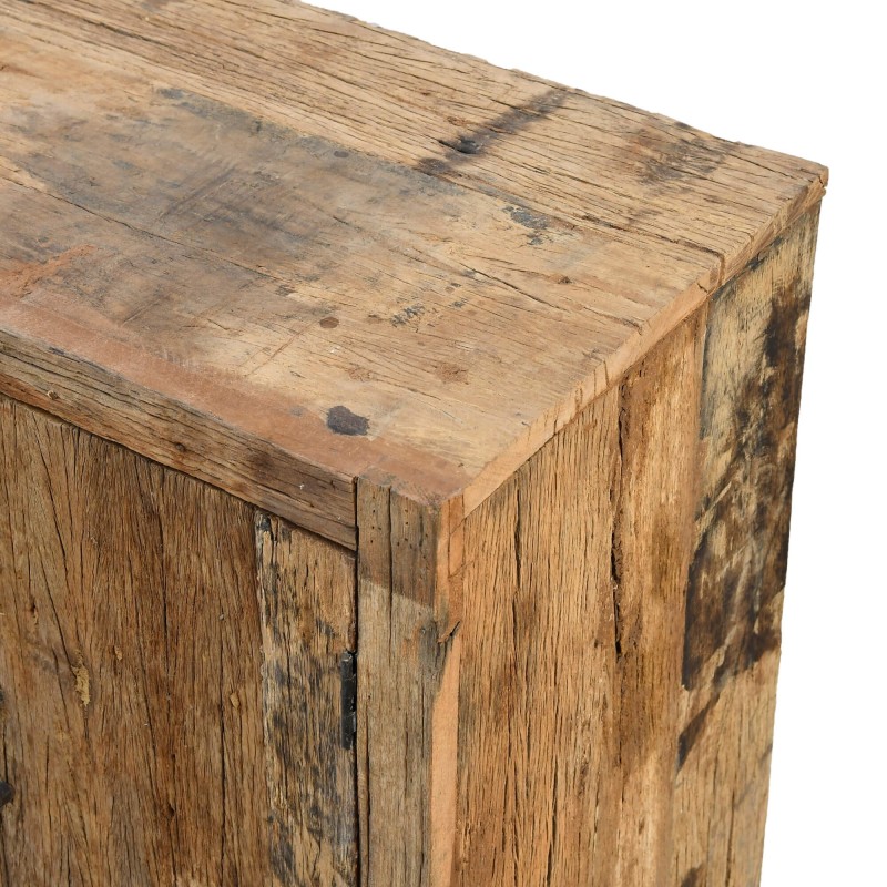 Dressoir in donker, ruw oud hout 220 cm - Antique