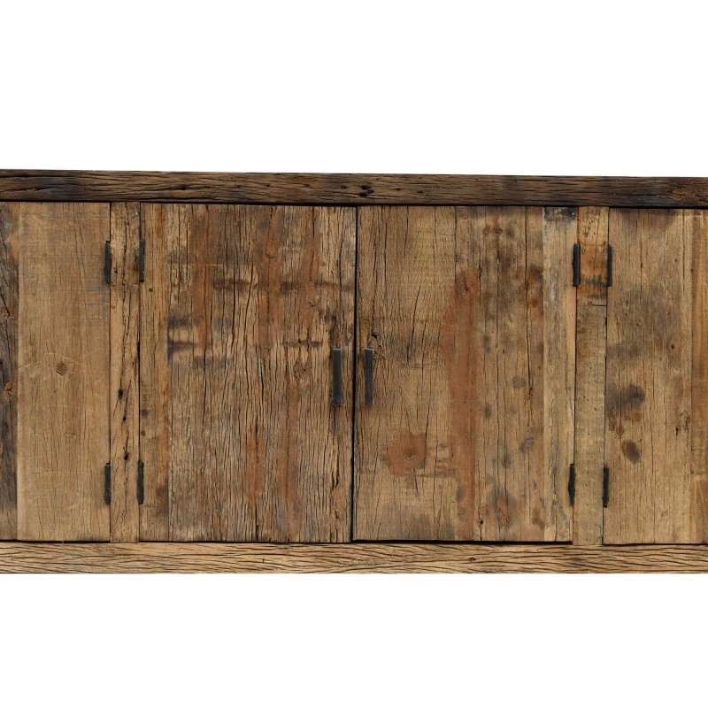Dressoir in donker, ruw oud hout 220 cm - Antique