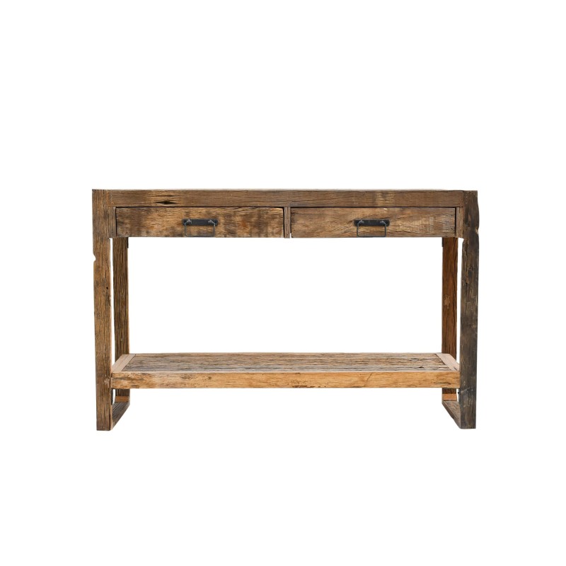 Console in massief, ruw oud hout - Antique