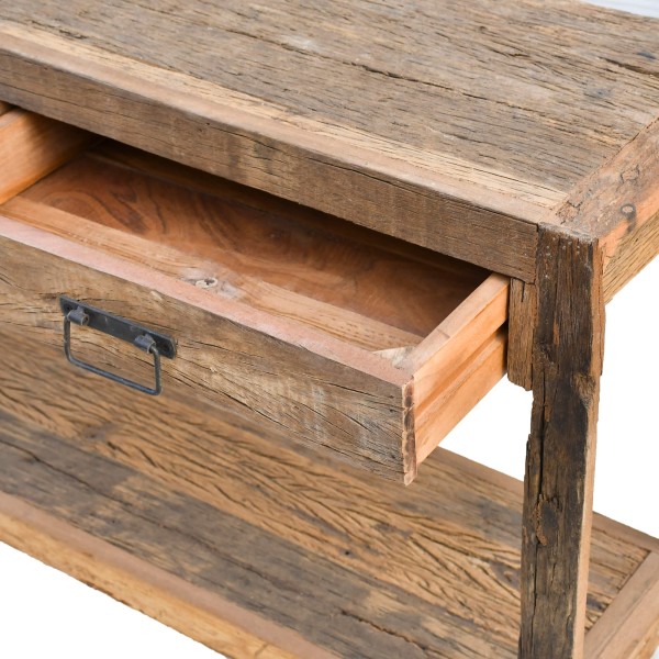 Console in massief, ruw oud hout - Antique
