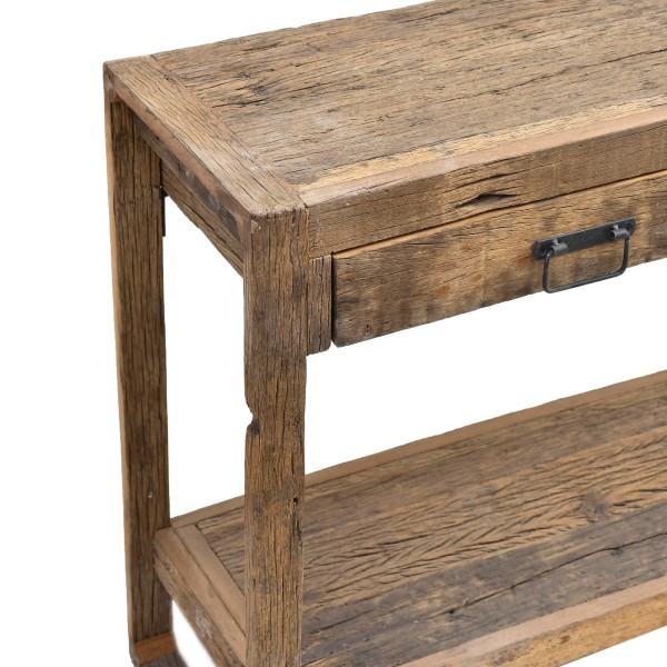 Console in massief, ruw oud hout - Antique
