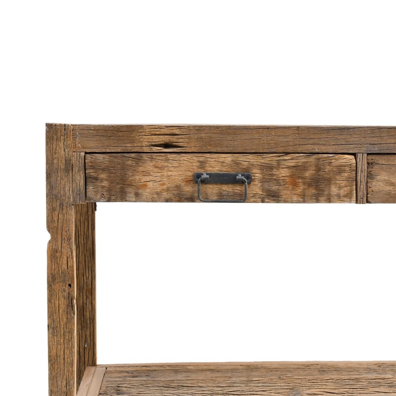 Console in massief, ruw oud hout - Antique