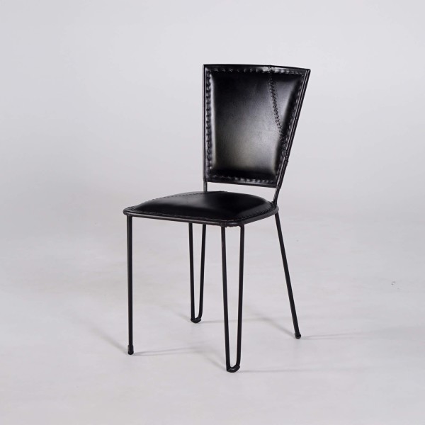 Metalen en vintage lederen stoel - Smart