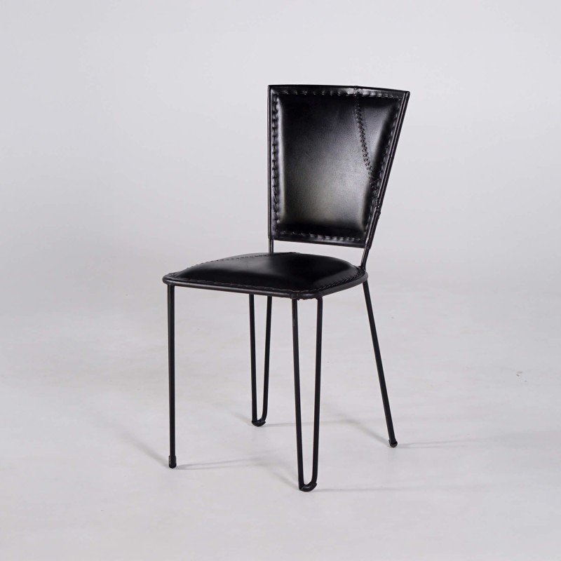 Metalen en vintage lederen stoel - Smart