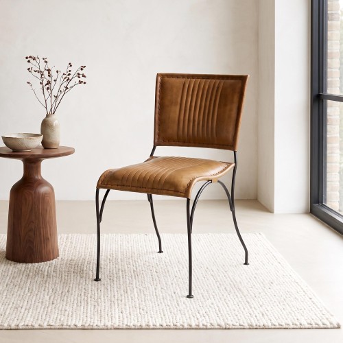 Vintage stoel in bruin leder – Cosy
