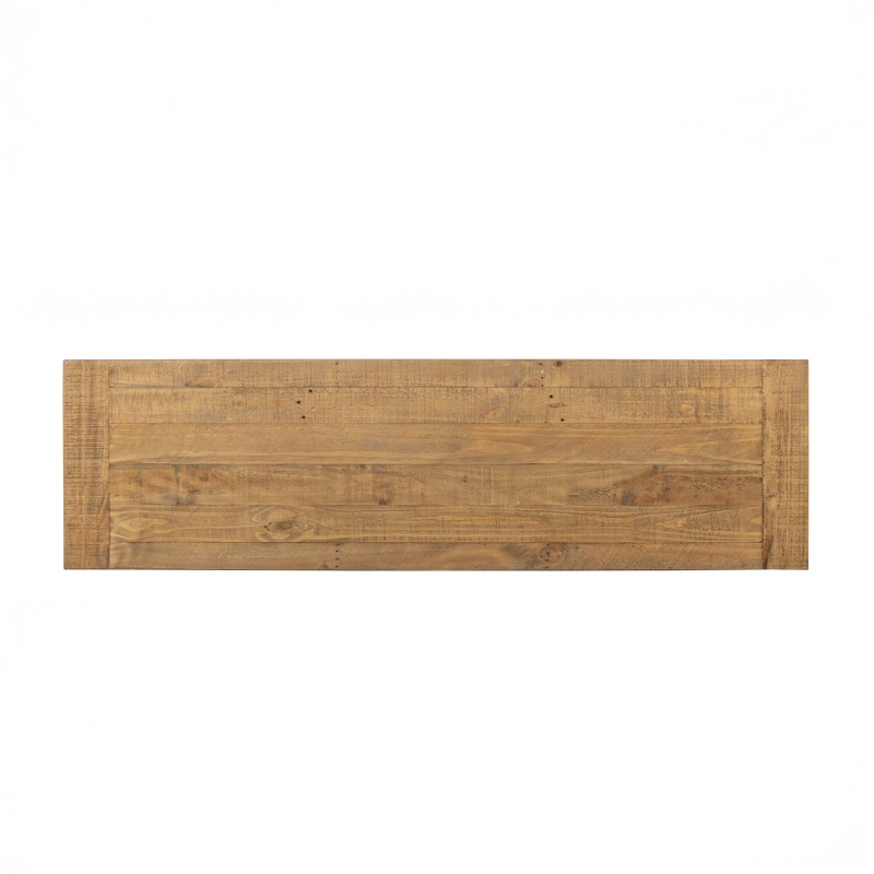 Dressoir in wit en houtkleurig massief grenenhout 160 cm - Mayfield