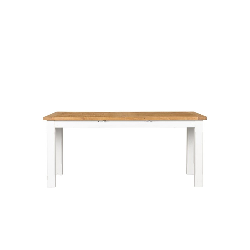 Uitschuifbare witte eettafel in massief grenenhout - Mayfield