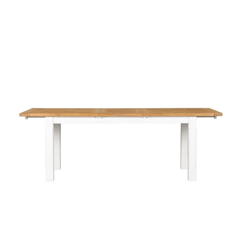 Uitschuifbare witte eettafel in massief grenenhout - Mayfield