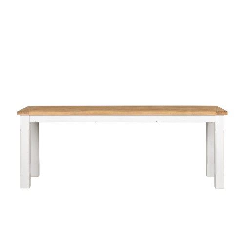 Eettafel in wit en houtkleurig massief grenenhout - Mayfield
