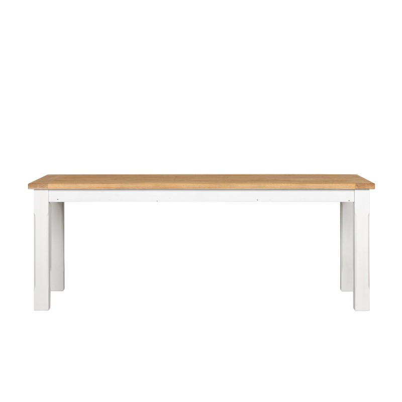 Eettafel in wit en houtkleurig massief grenenhout - Mayfield
