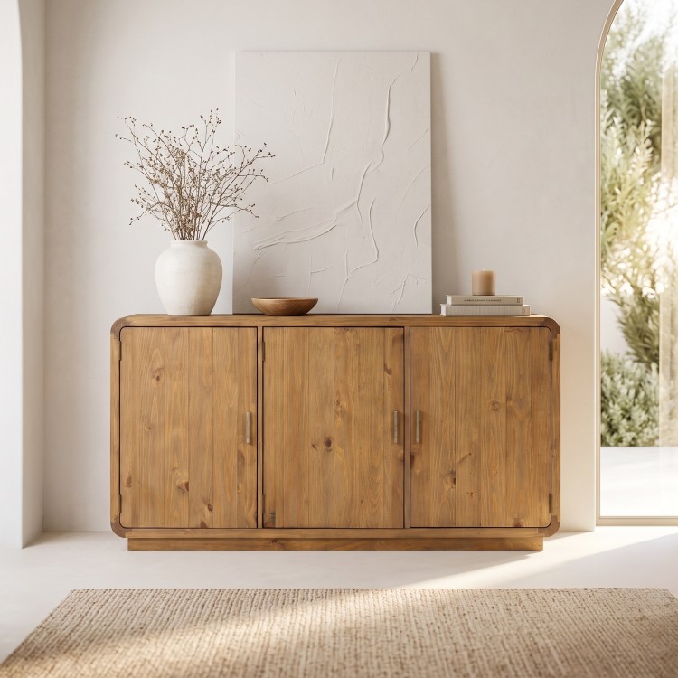Dressoir in natuurlijk massief grenenhout 160 cm - Valdora