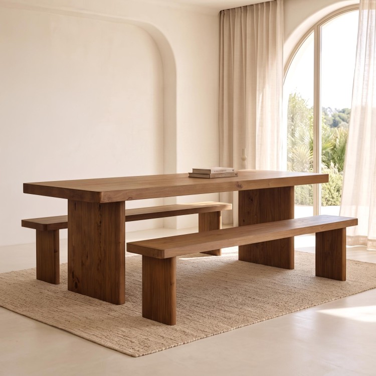 Eettafel in natuurlijk massief grenenhout - Valdora