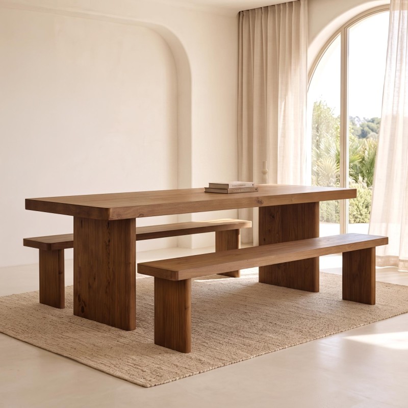 Eettafel in natuurlijk massief grenenhout - Valdora